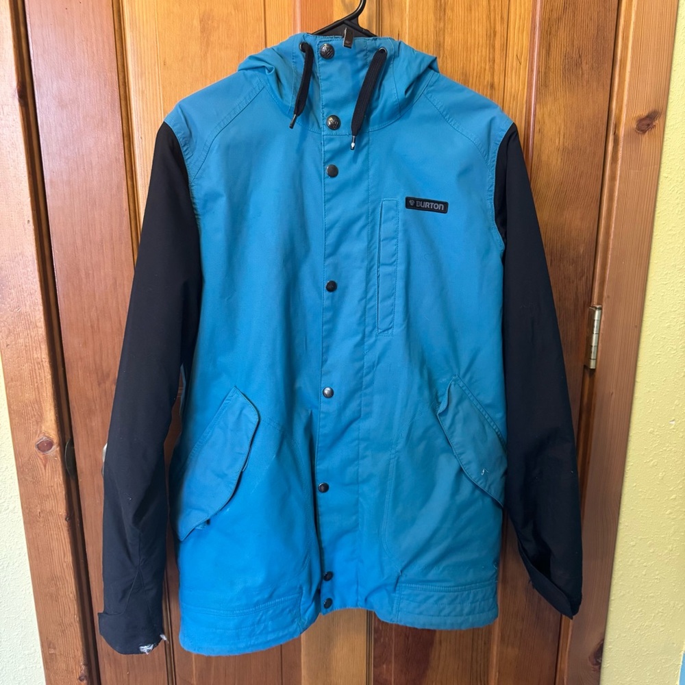 Burton Men's Blue and Black Jacket From the White Collection Size Small